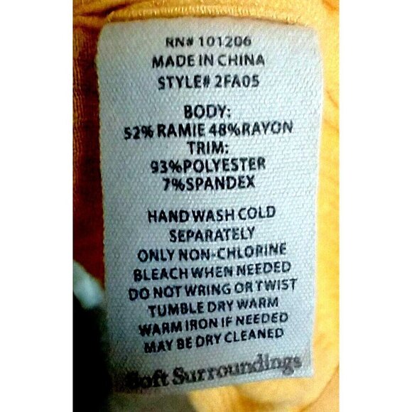 Soft Surroundings Sorano Tunic Top Melon Orange Gauze Roll Tab Buttons - Large - Picture 8 of 8
